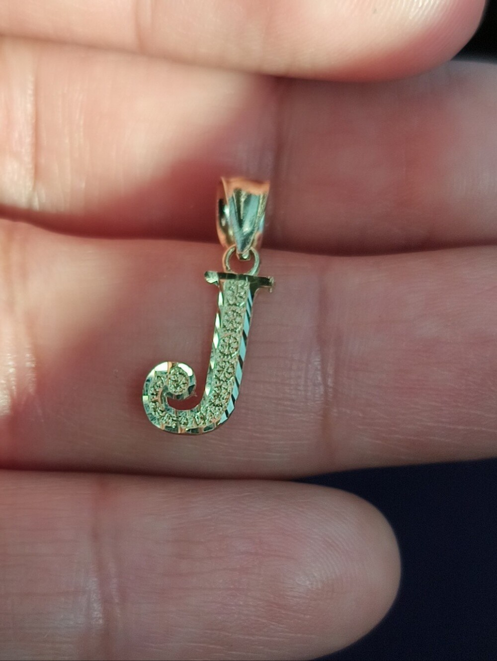 14ky Gold Initial 'J' Pendant, Necklace, Charm